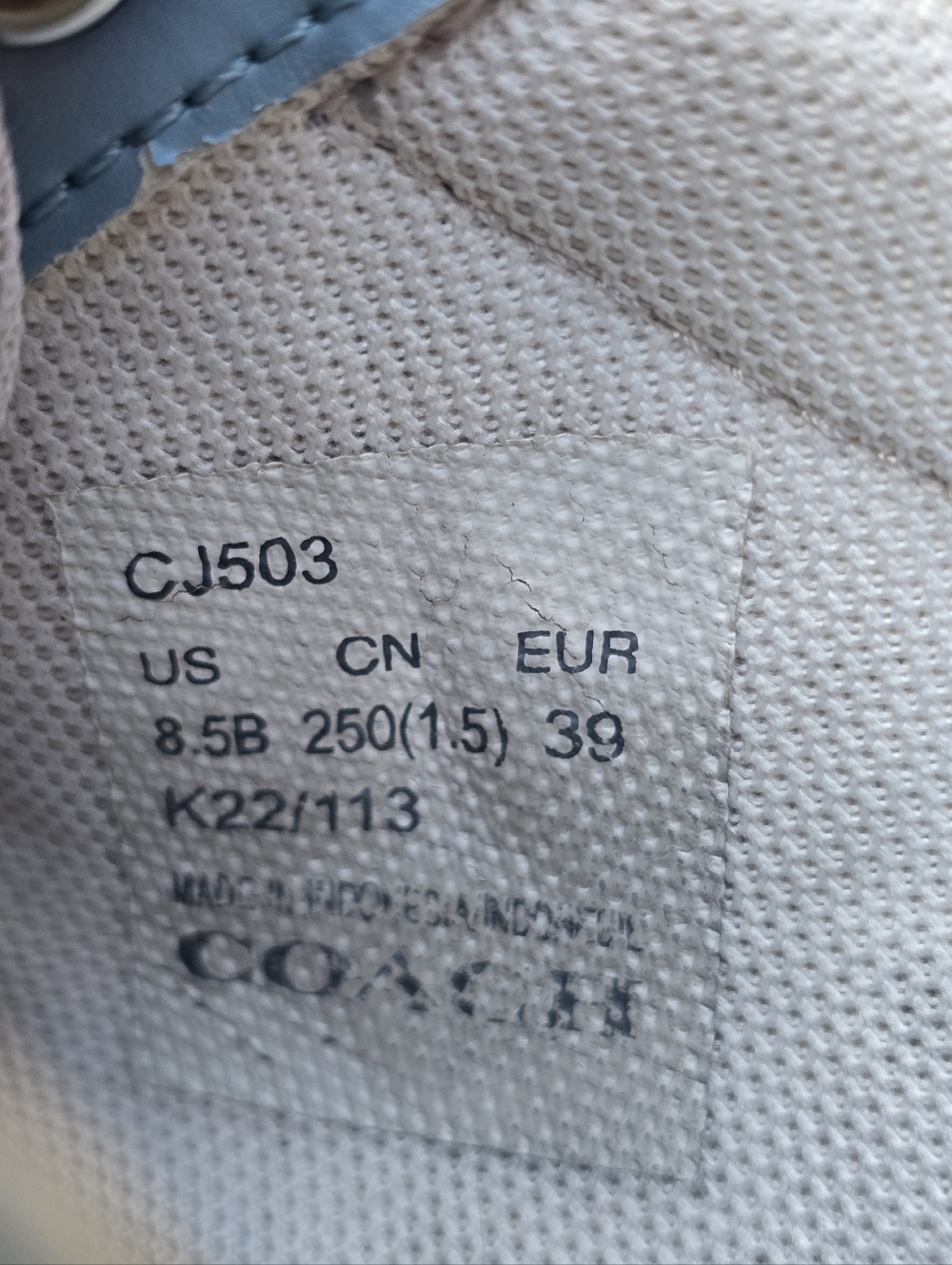 Coach Womens Clip Sneaker Signature Leather Casual Low Blue Size 8.5 CJ503 - Picture 14 of 15